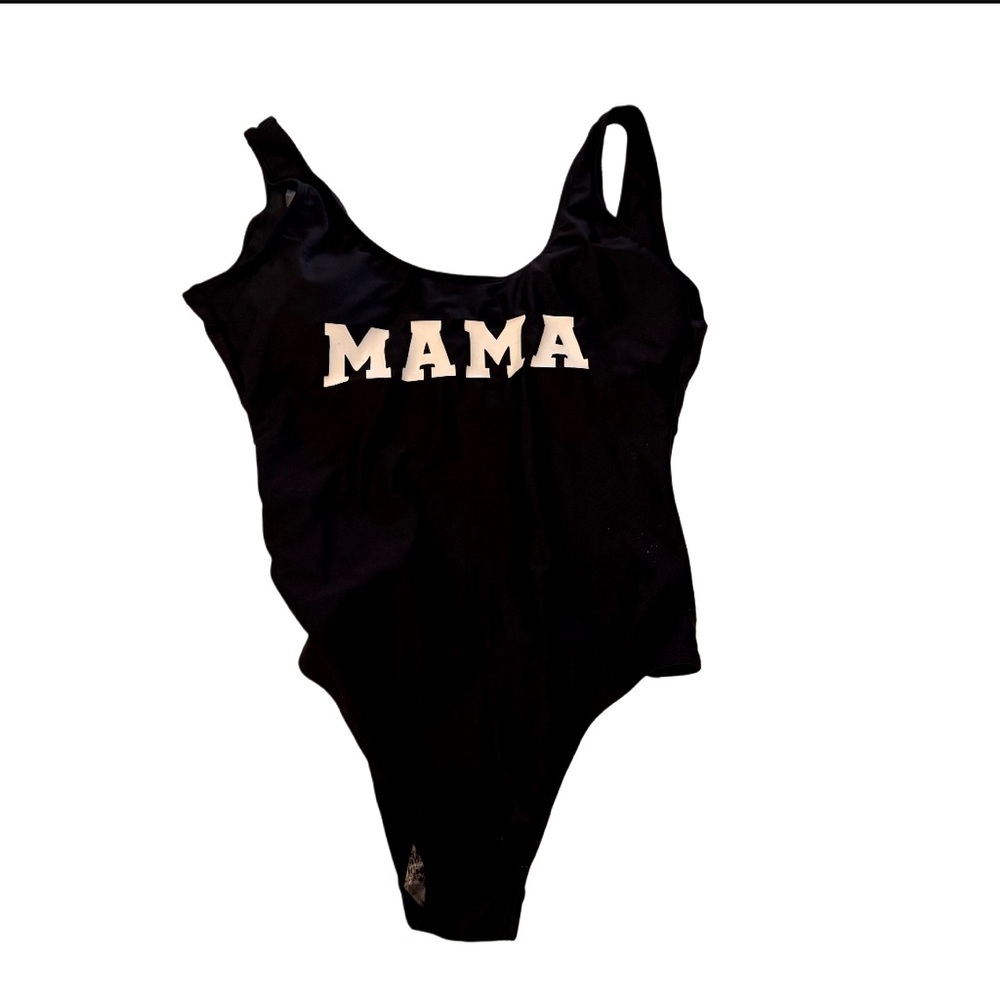 NWOT Women’s Black 'MAMA' one piece Swimsuit from “PatPat”, size S